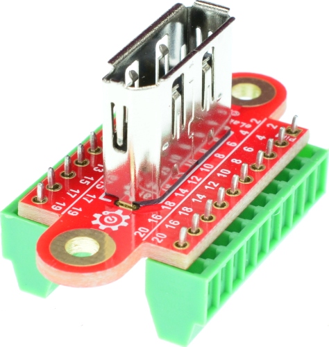 Displayport Female vertical connector Breakout Board